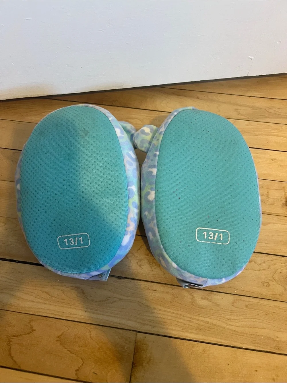 Squishmallows Pastel Blue Lavender Mint Leopard Bear Kids Slippers